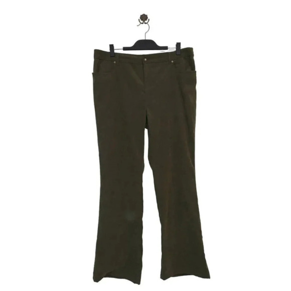 Classic Elements Women's size 16 Ultra Soft Dark Olive Green Dress Pants/Trouser